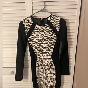 Black and white body con